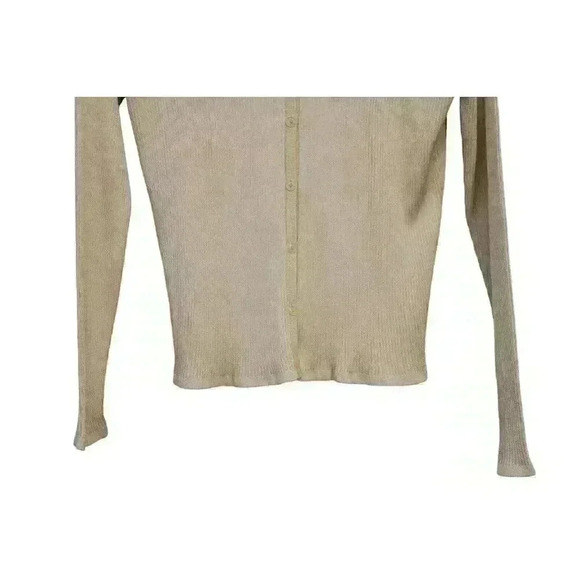 Carlisle Cardigan Sweater Size XL 100% Silk Ribbed Knit Career Workwear Stretch - Picture 3 of 9